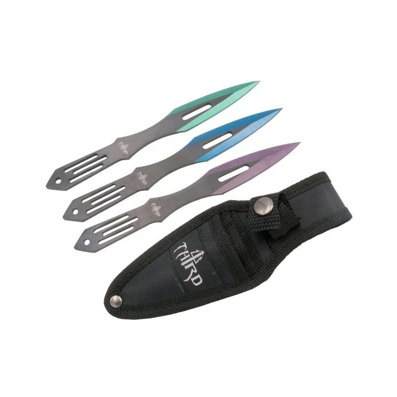 3 Couteaux De Lancer Third 7cm Inox + étui 1 3 Couteaux De Lancer Third 7cm Inox + étui