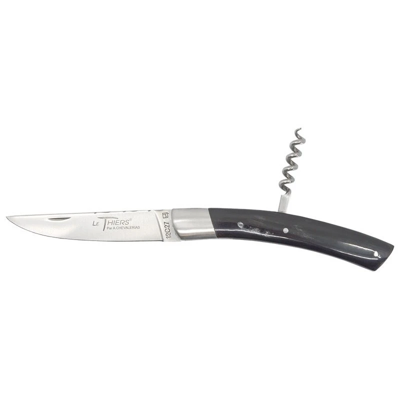 Couteau Le Thiers 2 Pièces Corne Noire Coutellerie Chevalerias 2 Couteau Le Thiers 2 Pièces Corne Noire Coutellerie Chevalerias – Image 2