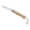 Couteau Opinel N° 8 VRI Manche Hêtre Avec Lacet Cuir