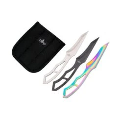 Jeu 3 Couteaux Lancer Third 8,5cm Inox + étui