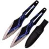 Lot De 2 Couteaux De Lancer Perfect Point Inox Noir éclairs Bleus