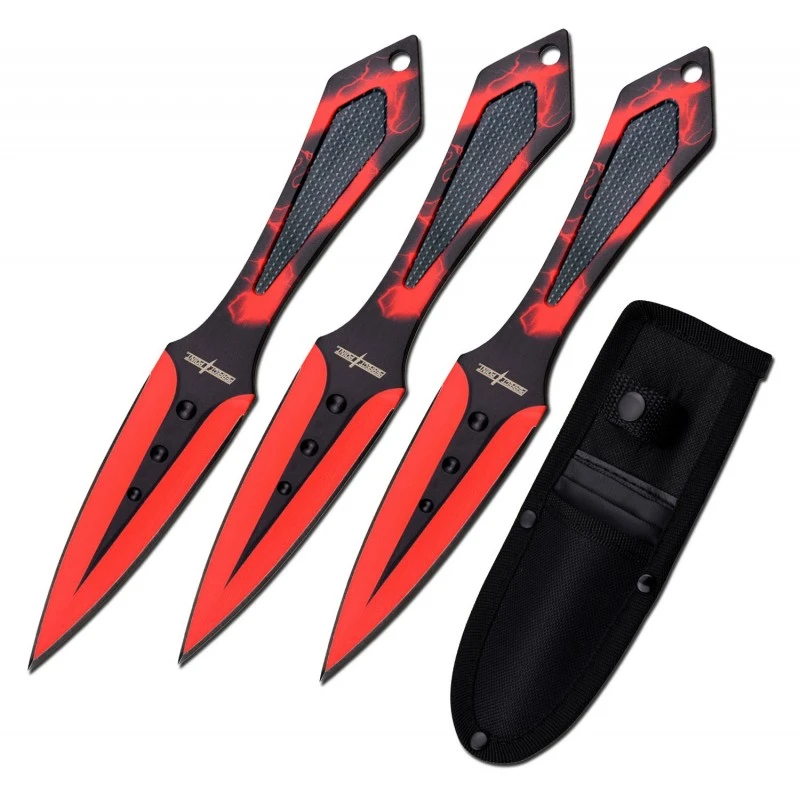Lot De 3 Couteaux De Lancer Perfect Point Noir/rouge PP-134-3 1 Lot De 3 Couteaux De Lancer Perfect Point Noir/rouge PP-134-3