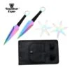 Set Snake Eye Tactical 2 étoiles Et 2 Couteaux De Lancer Acier 440 Arc-en-ciel
