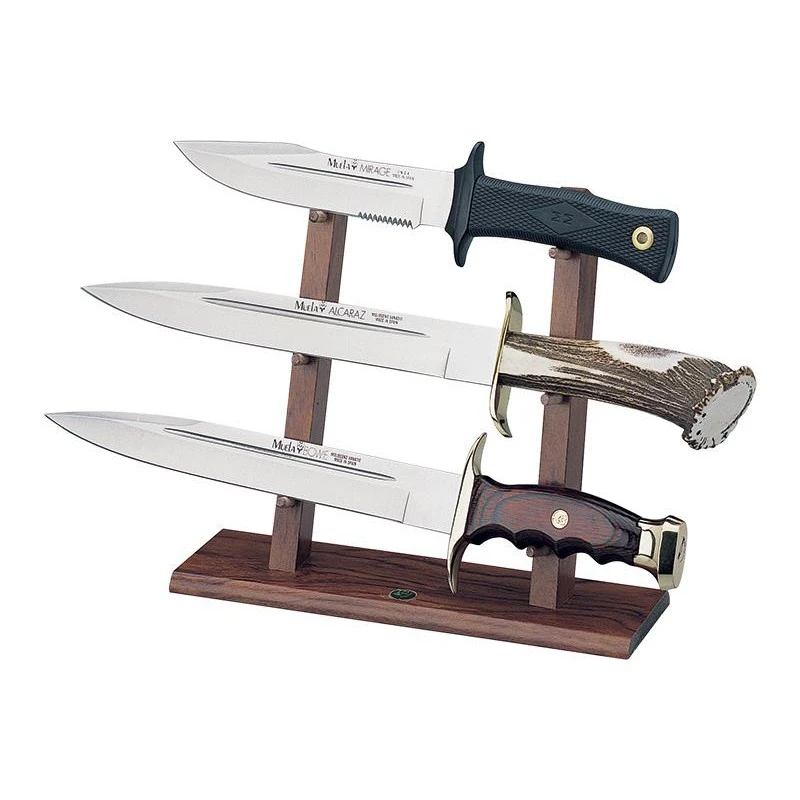 Support Bois Pour 3 Poignards Muela 2 Support Bois Pour 3 Poignards Muela – Image 2